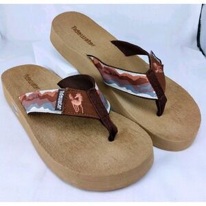 Tidewater Giddy Up Womens Size 9 Flip Flop Sandals Western Horse Flip-Flops